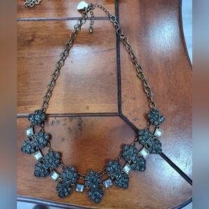 Elegant Gold and Gray Art Deco Necklace